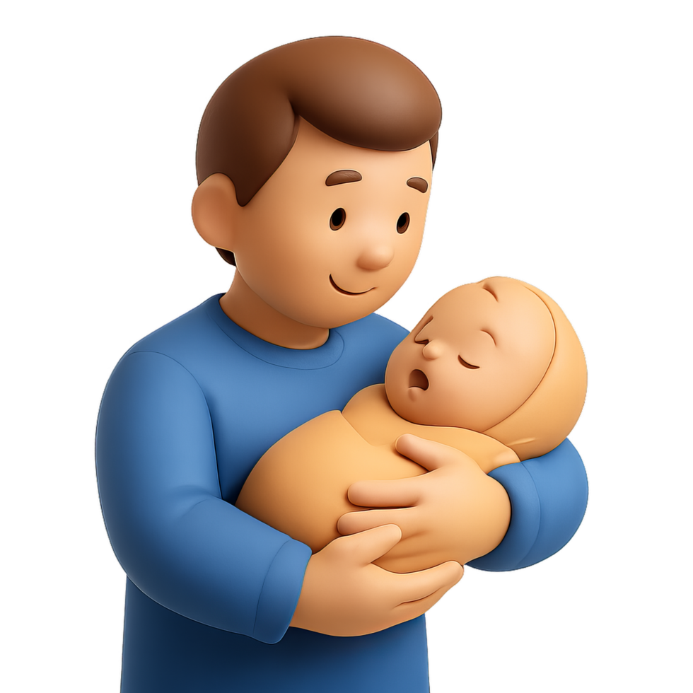 Loving Parent Holds Newborn Baby with Gentle Care and Affection png