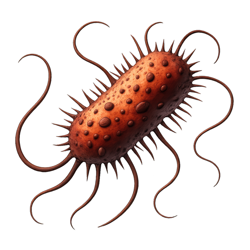 3D Illustration of Simple Bacteria with Detailed Texture and Shape png