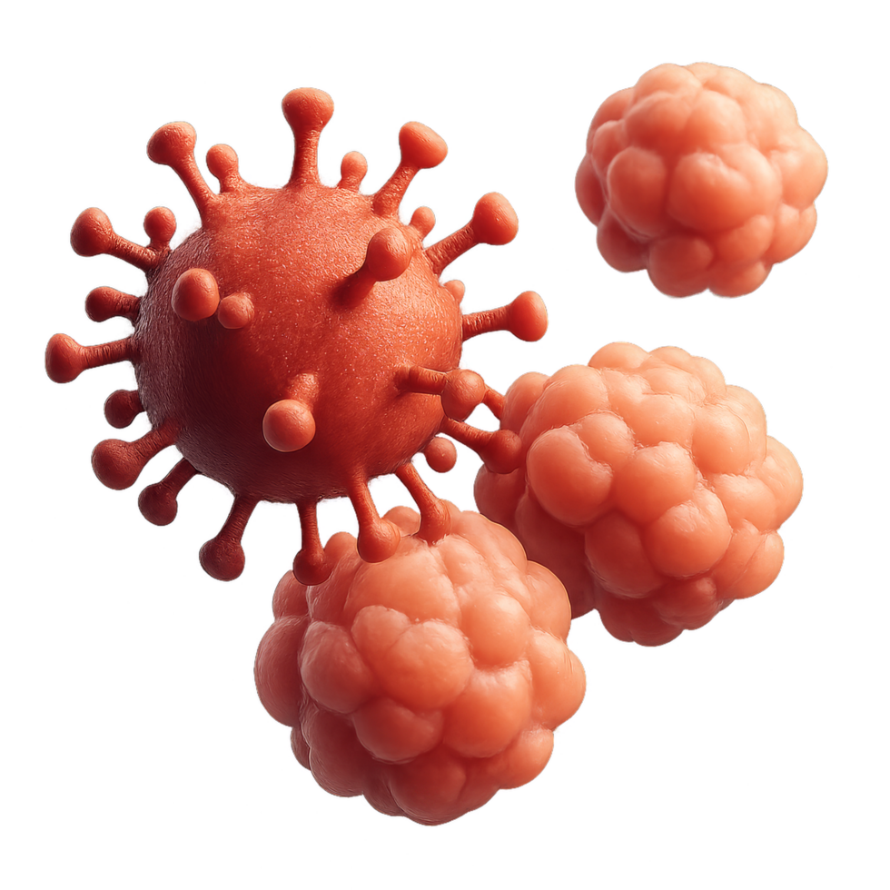 Virus Attacking Cells in Simple Cellular Structure Illustration png