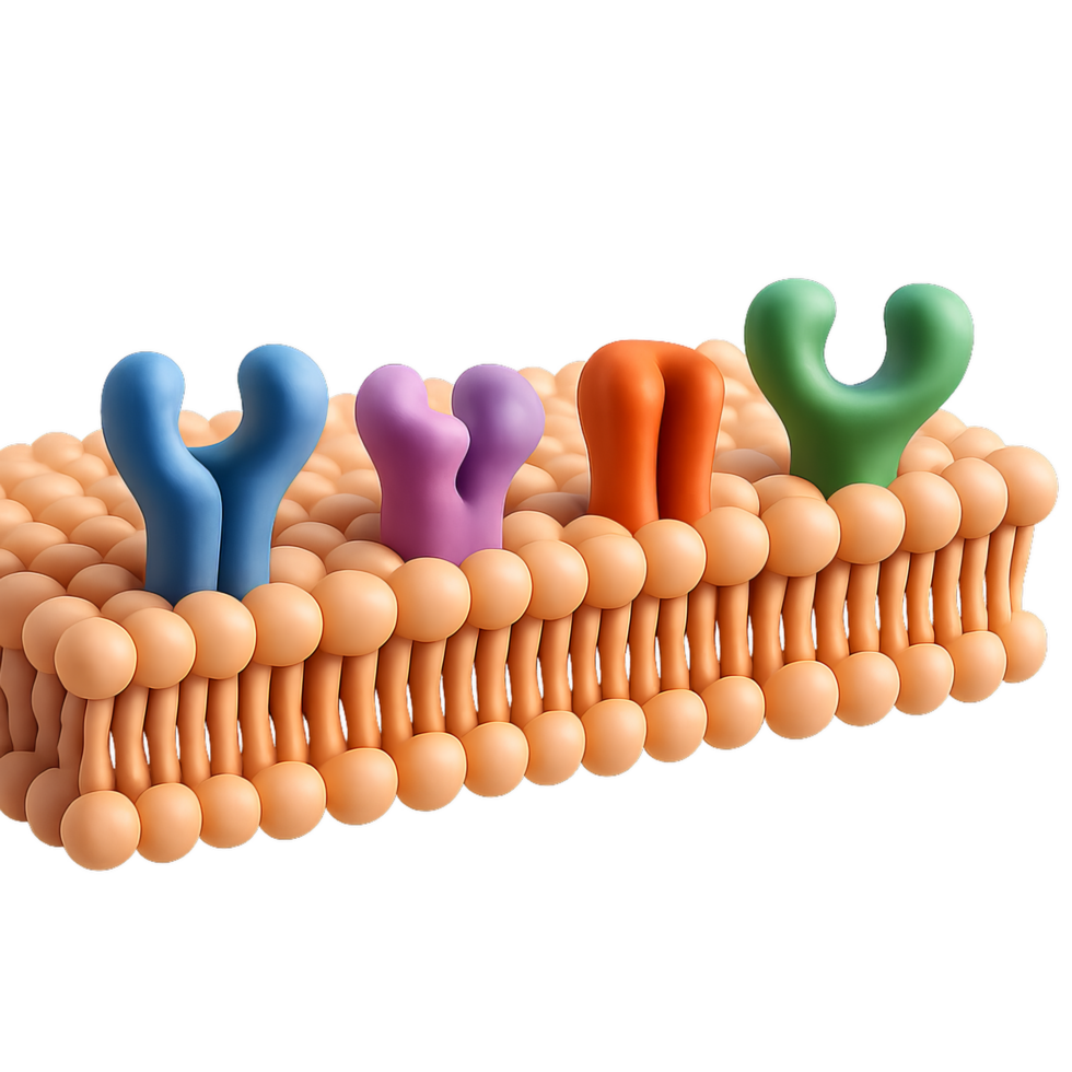 3D Model of a Cell Membrane Showing Structure and Composition png
