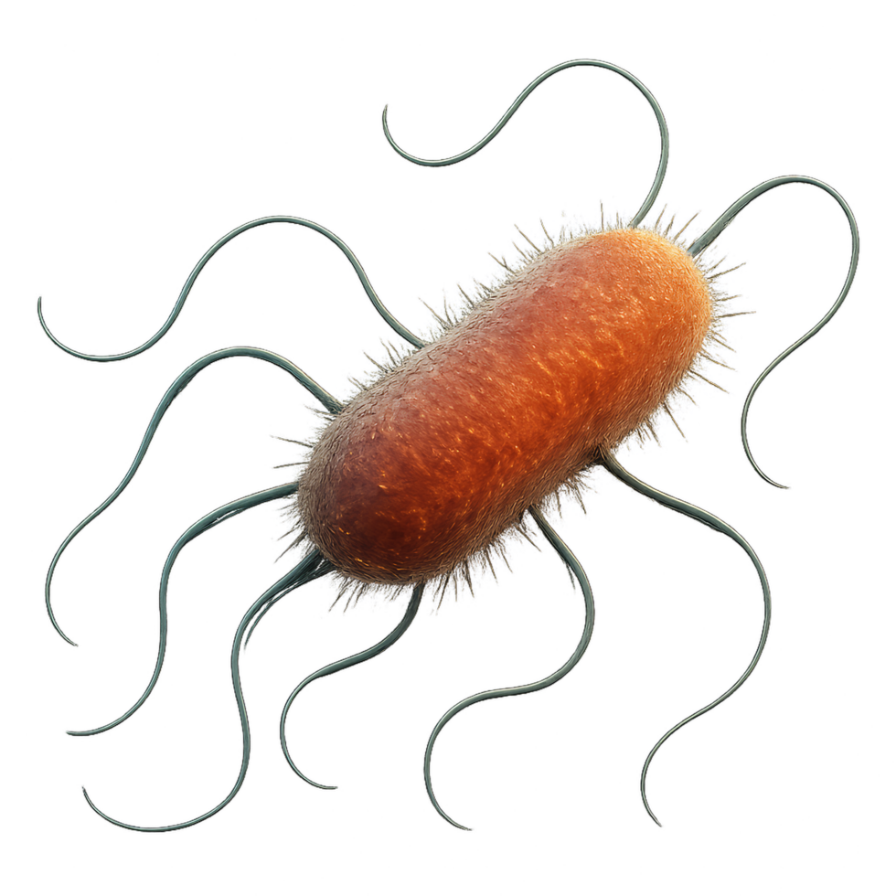 3D Illustration of Bacterial Cell Movement in Scientific Visualization png