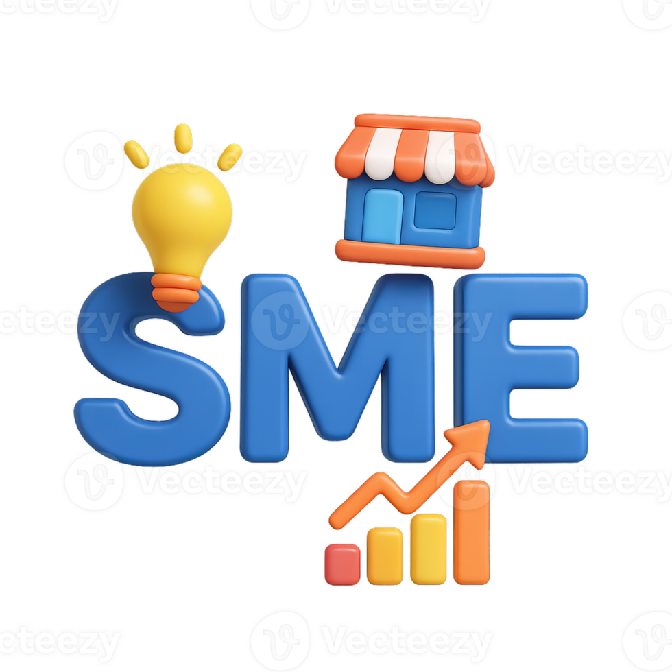 Creative 3D Digital Design for Small and Medium Enterprises Concept png
