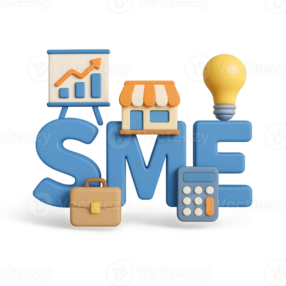 3D Simple Composition of SME Elements for Business Representation png