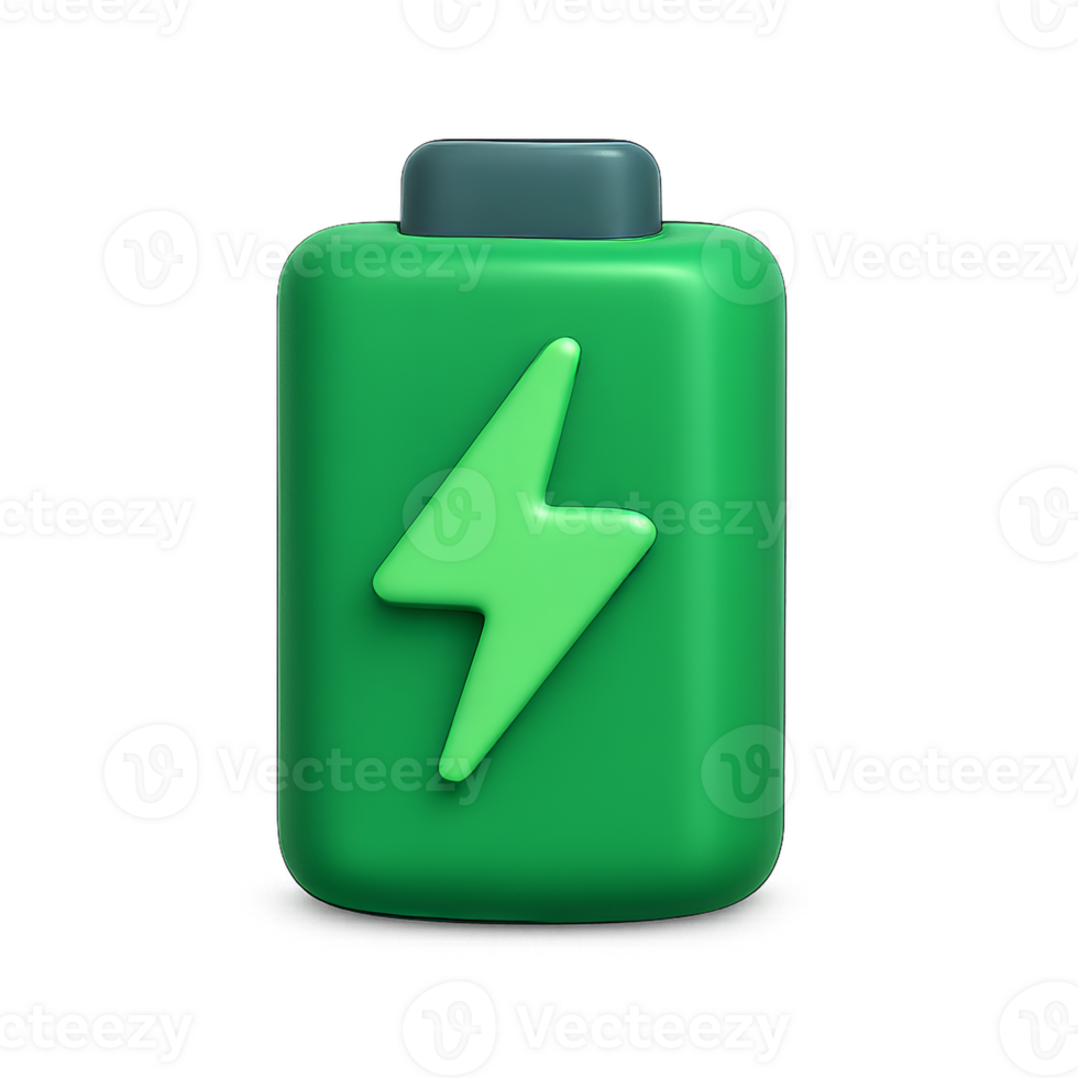 3D Charging Battery Icon with Simple Design for Digital Use png