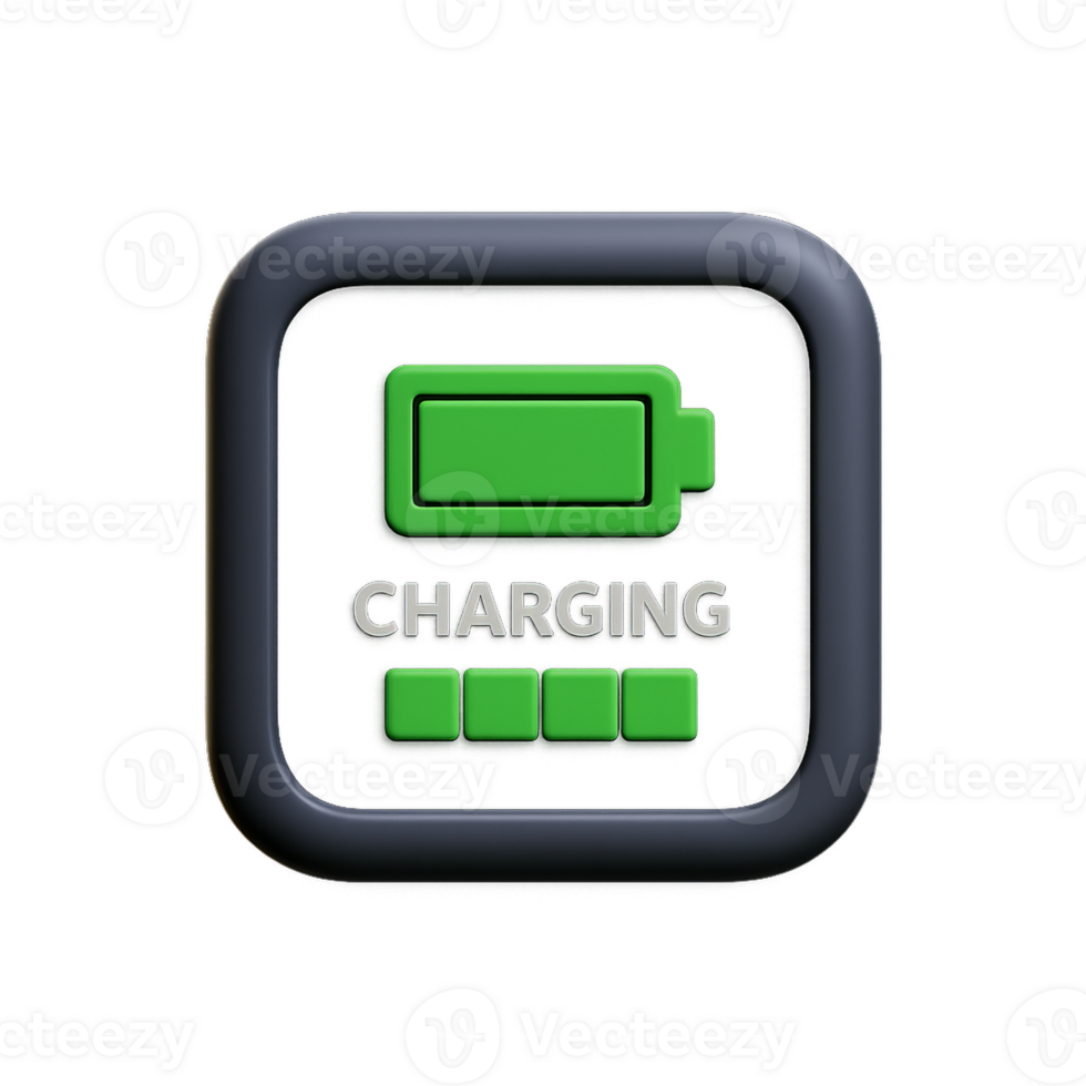 3D Charging Display Icon with Simple Design and Visual Appeal png