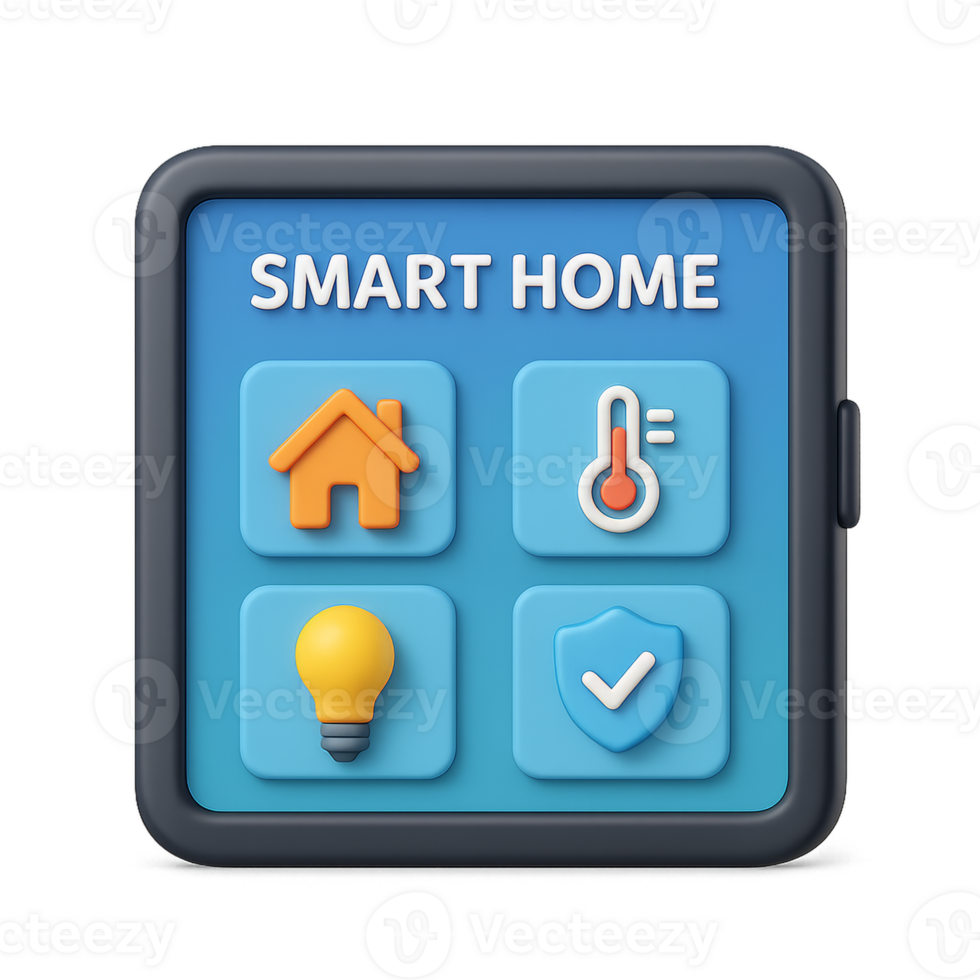 3D Smart Home Interface with Simple Controls for Modern Living png