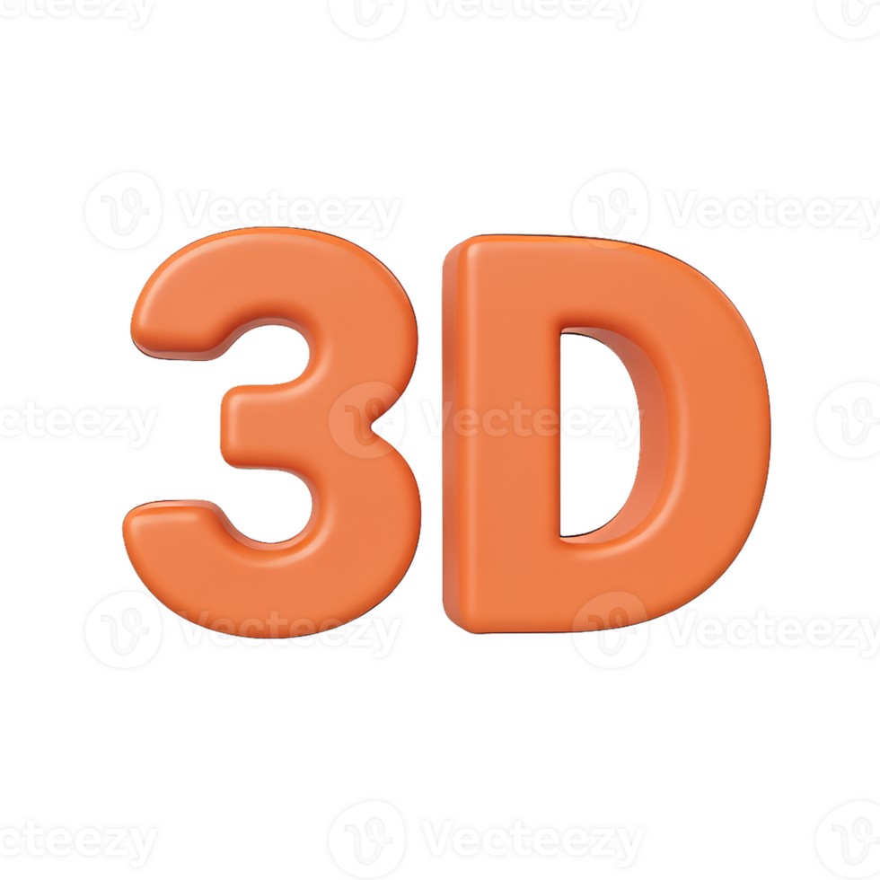 3D Number Concept Front View Simple Design for Creative Projects png