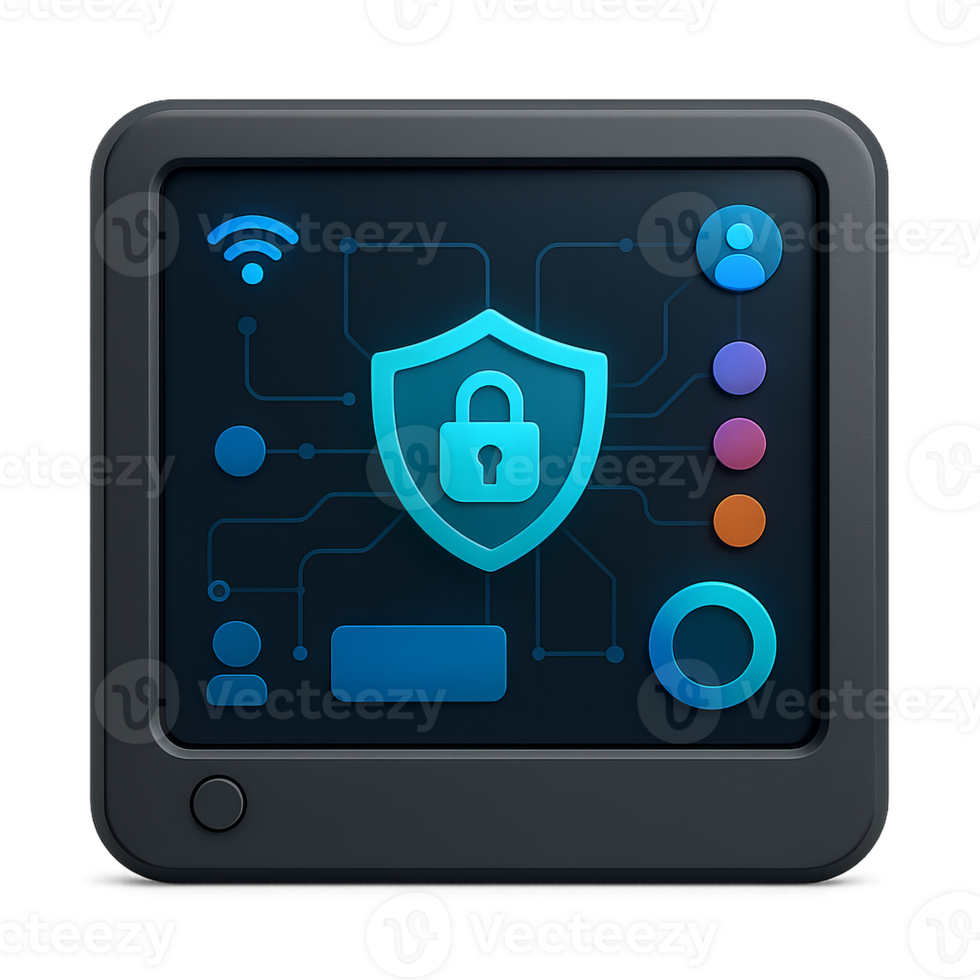 3D Security Interface with Simple Design for Digital Applications png