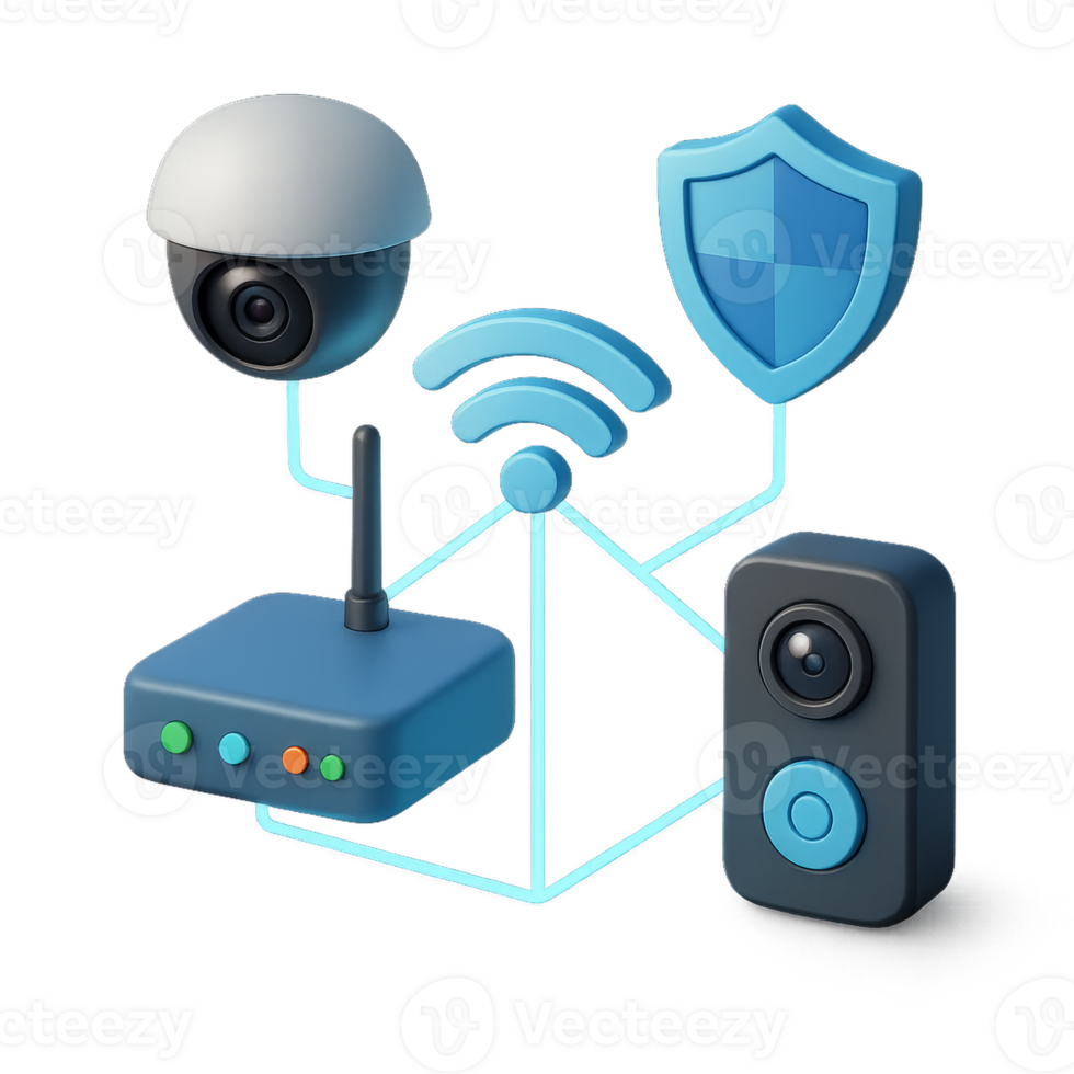 Smart Security Network Components for Home Protection Overview png
