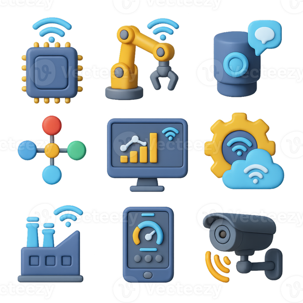3D Technology Icons for Digital Composition and Design Projects png
