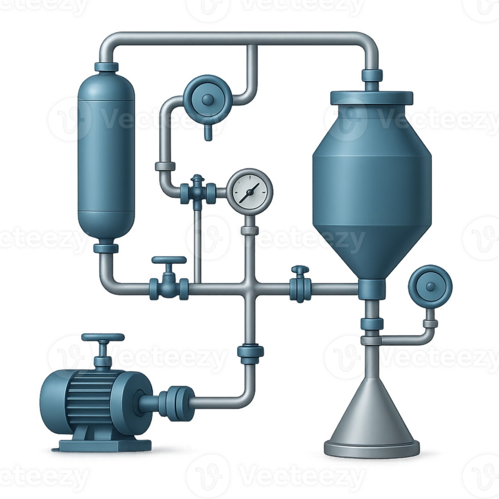 Simple 3D Piping Diagram for Mechanical Engineering Applications png