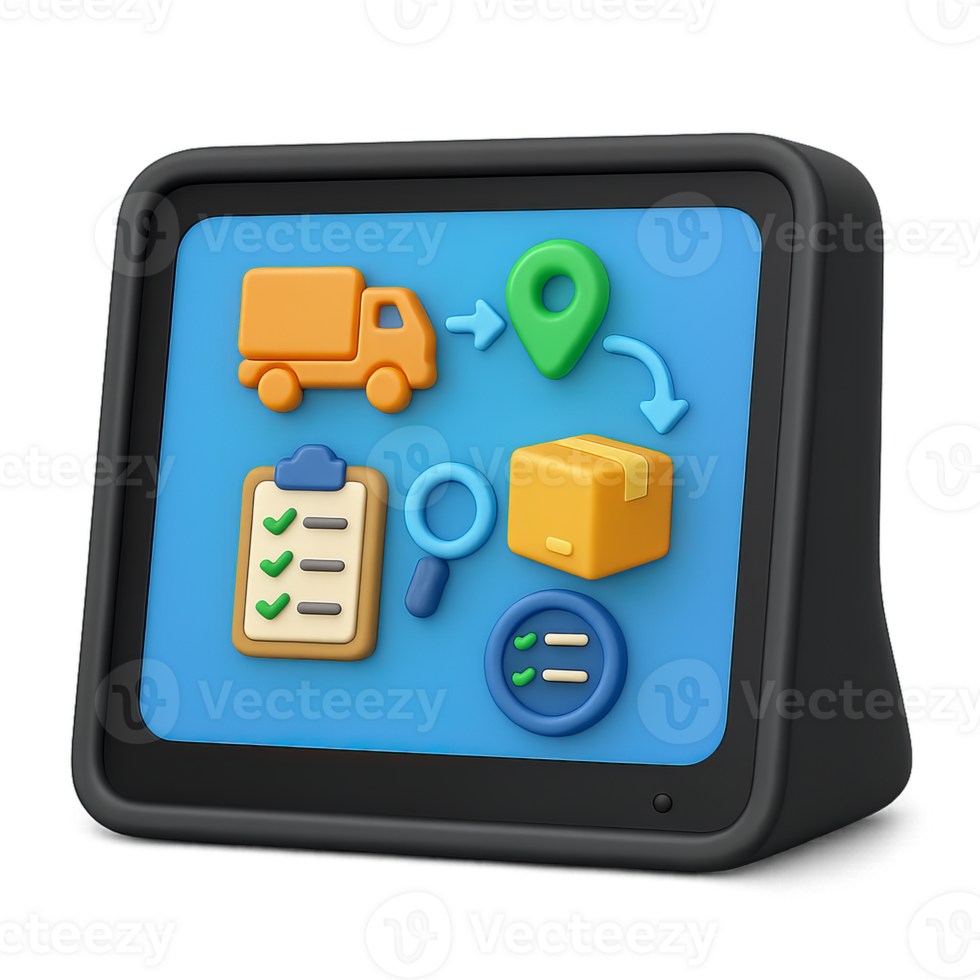 Smart Freight Interface with Simple Design Elements for Logistics png