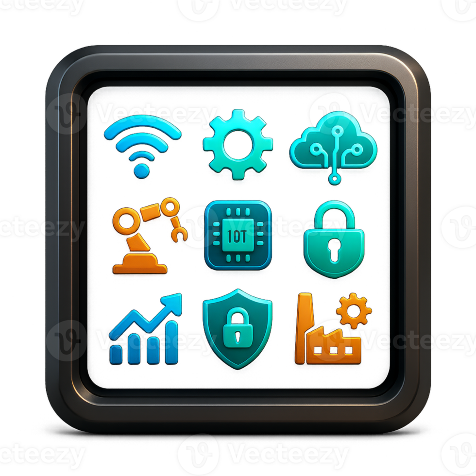 Smart Industrial Interface Design for IoT and Data Management png