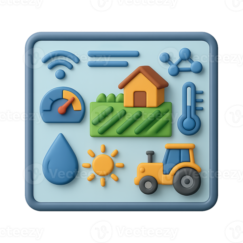Smart Farm Interface Concept with Simple Illustrations for Agriculture png