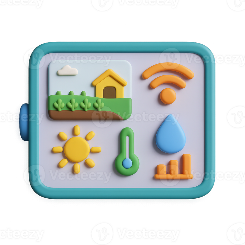 Simple Smart Farm Interface with Modern Icons and Elements png