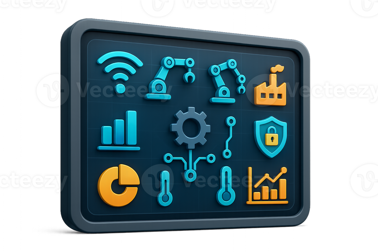 Modern Smart Tech Interface with Data Visualization Elements png