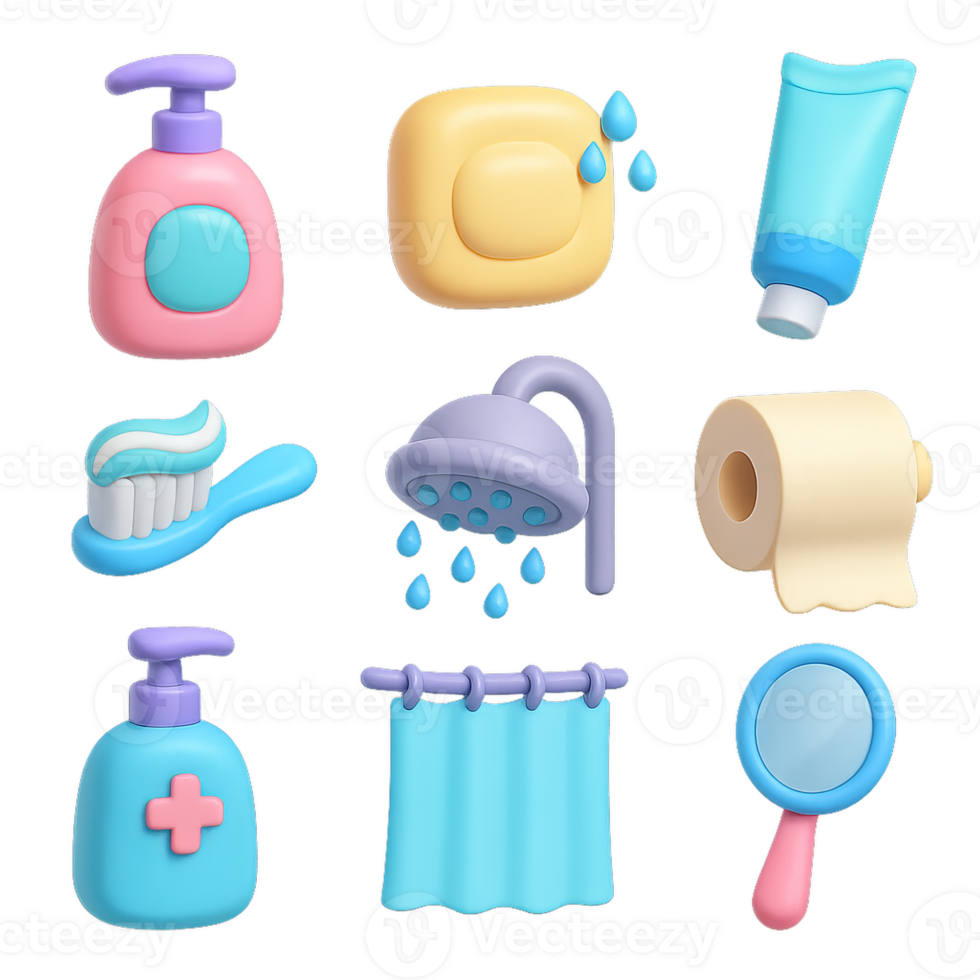 Simple Icon Set of Hygiene Items for Digital Design Projects png