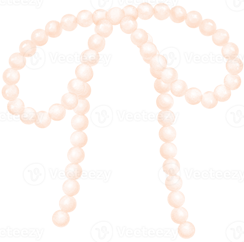 Playful Pearls Tied in a Bow watercolor png