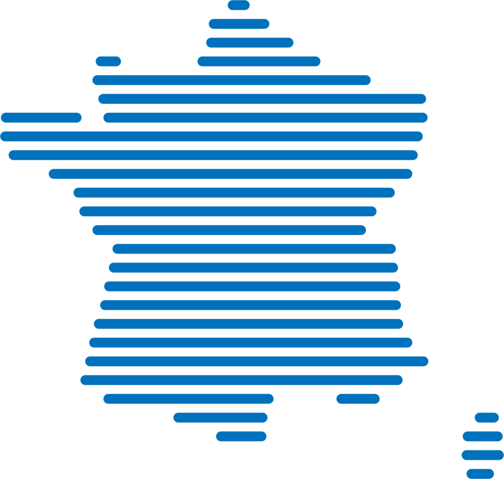 horizontal line drawing of france map. png