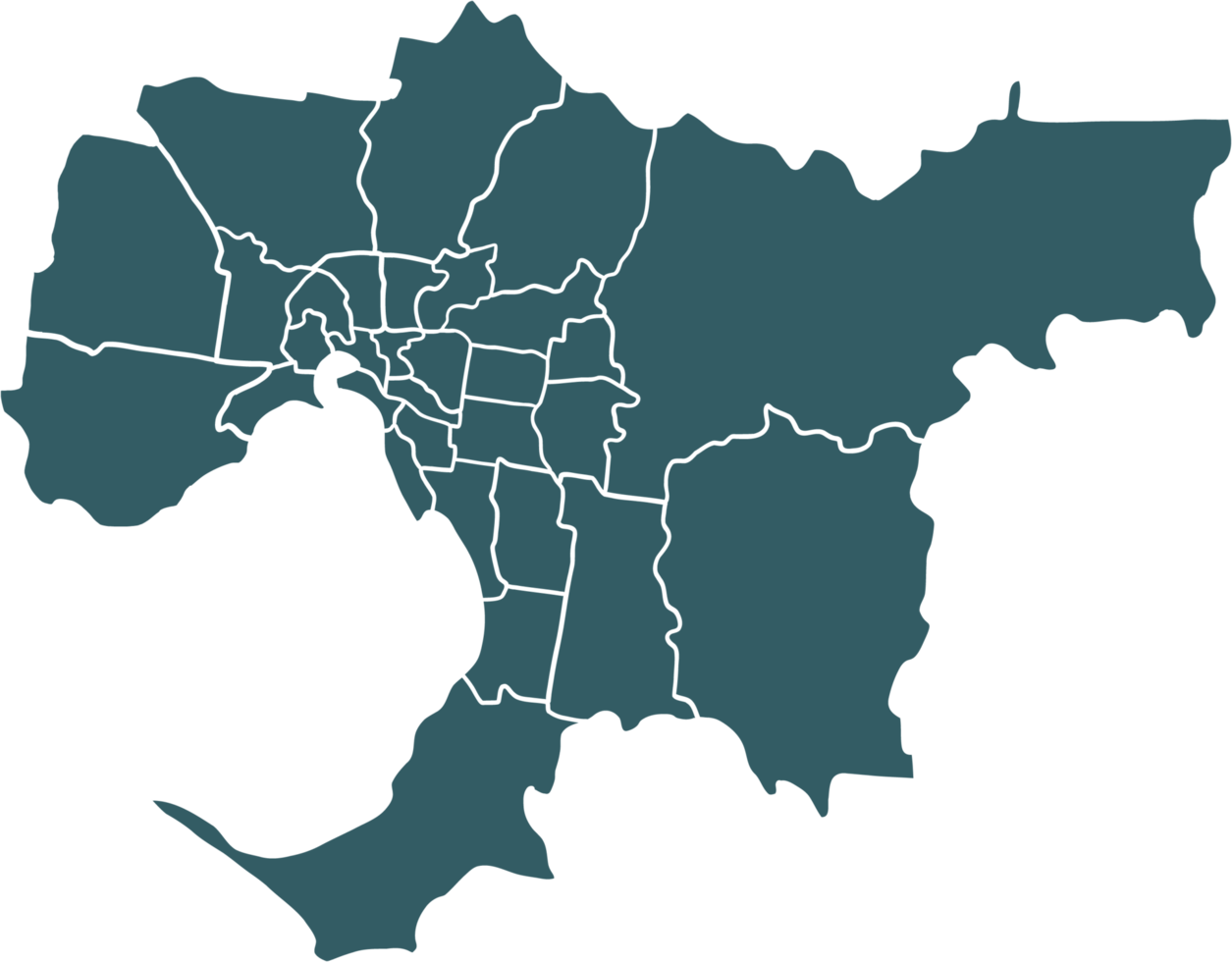 Doodle freehand drawing of Melbourne city map. png