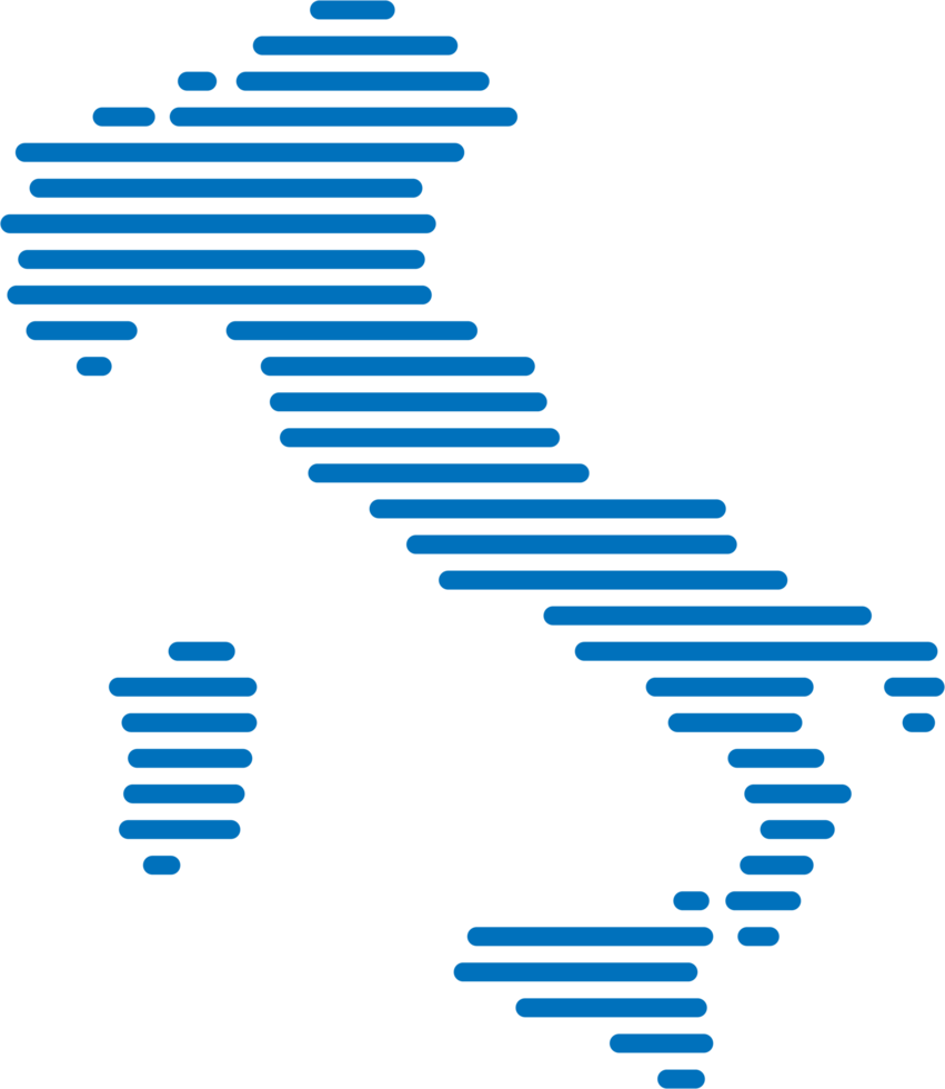 horizontal line drawing of italy map. png