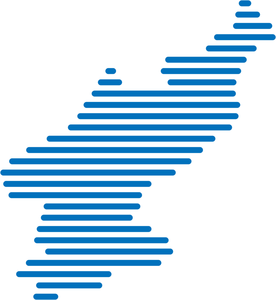 horizontal line drawing of north korea map. png