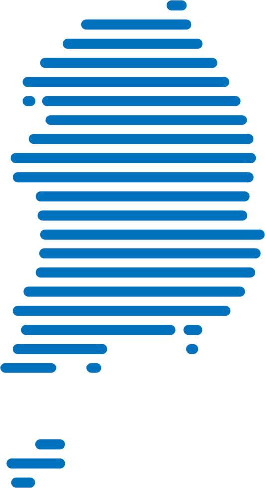 horizontal line drawing of south korea map. png