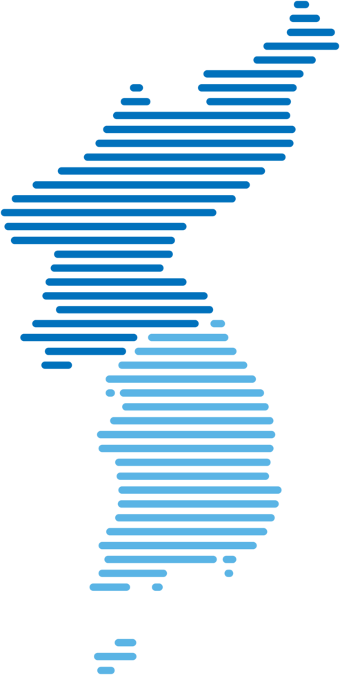 horizontal line drawing of korea map. png