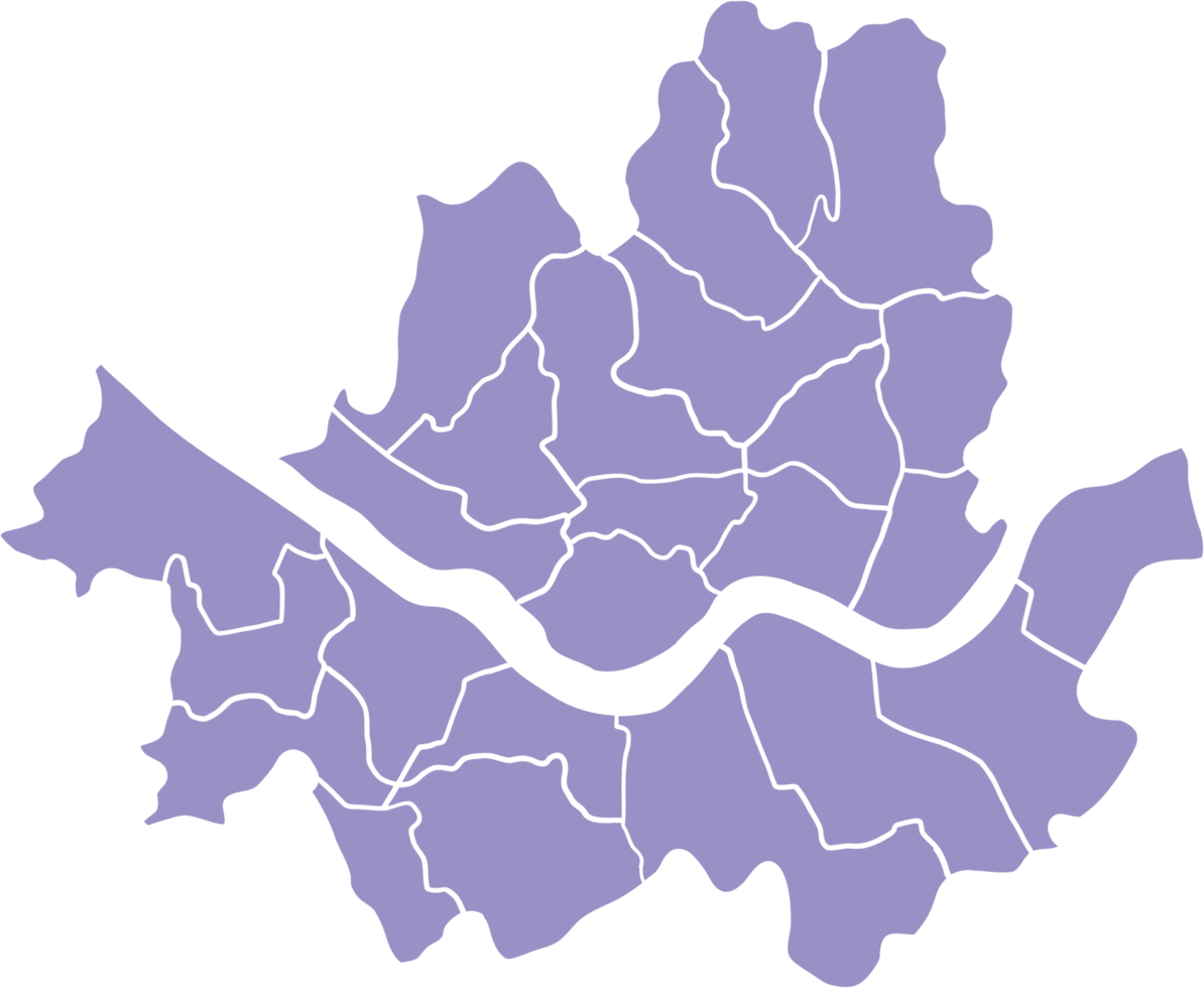 Doodle freehand drawing of Seoul city map. png