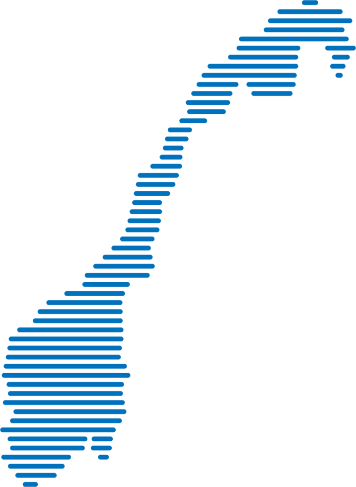 horizontal line drawing of norway map. png