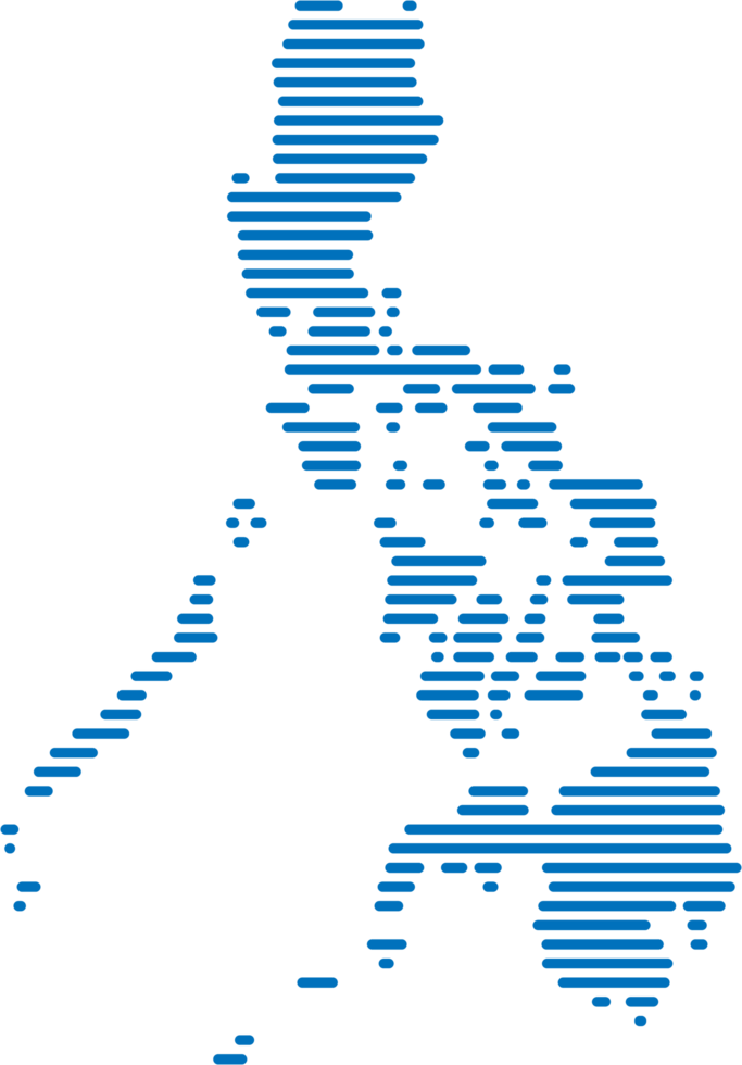 horizontal line drawing of philippines map. png