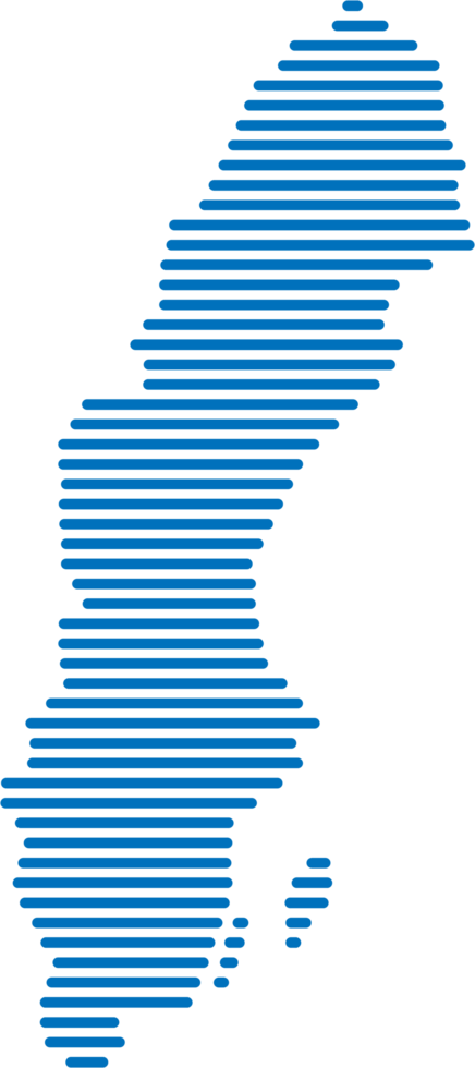 horizontal line drawing of sweden map. png