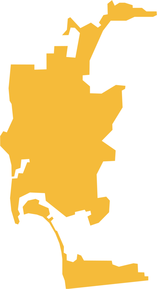 freehand drawing of San Diego city map. png