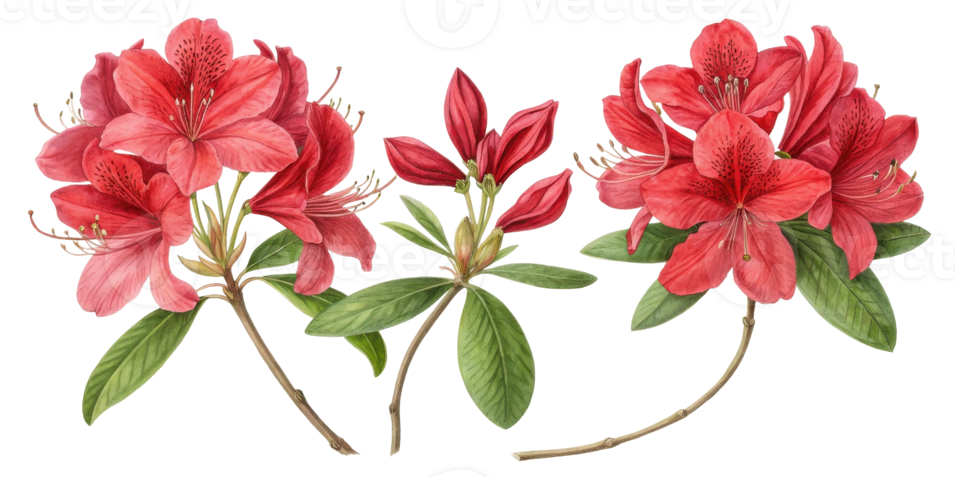 Rhododendron flowers bloom vibrantly showcasing their stunning red petals and lush green leaves creating beautiful natural display png