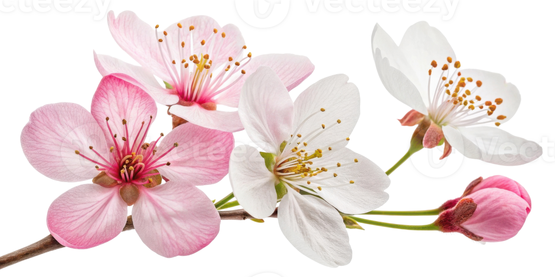 Cherry blossom flower blooms beautifully with delicate petals in shades of pink and white creating serene and joyful atmosphere png