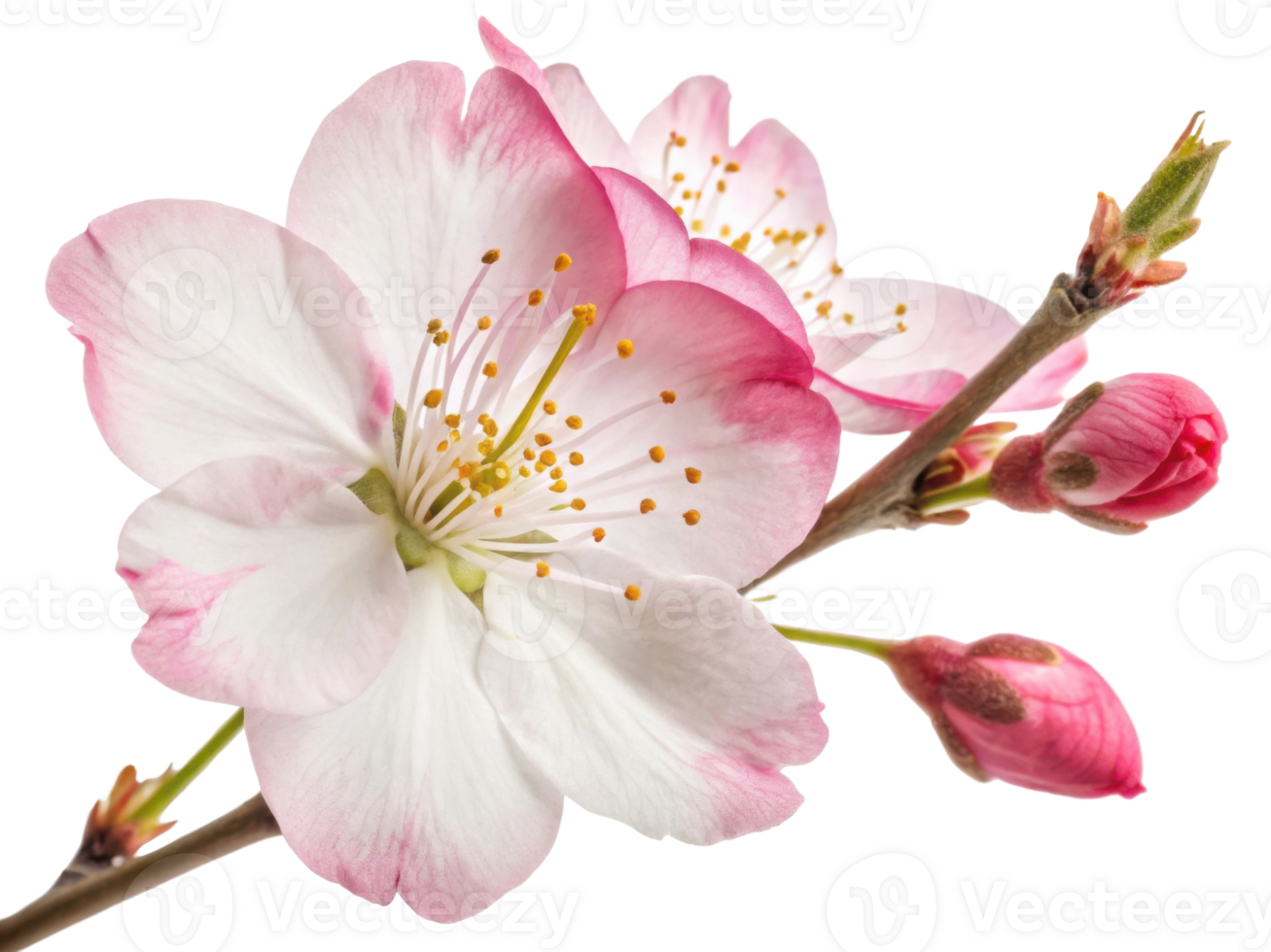 Beautiful cherry blossom flower showcases delicate petals in shades of pink and white, symbolizing spring arrival and renewal png