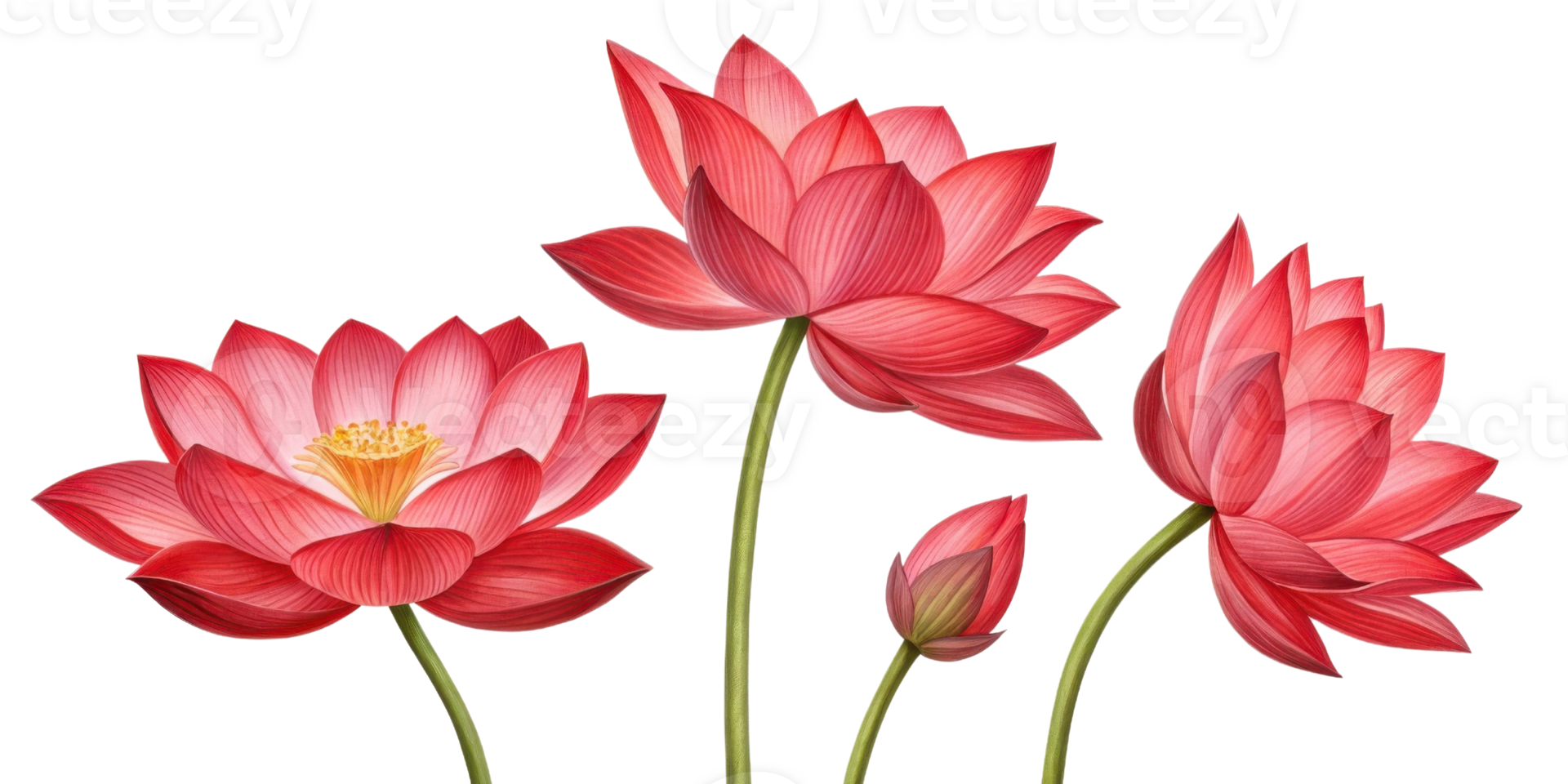 Beautiful lotus flowers bloom gracefully, showcasing their vibrant colors and intricate petals, symbolizing purity and tranquility png