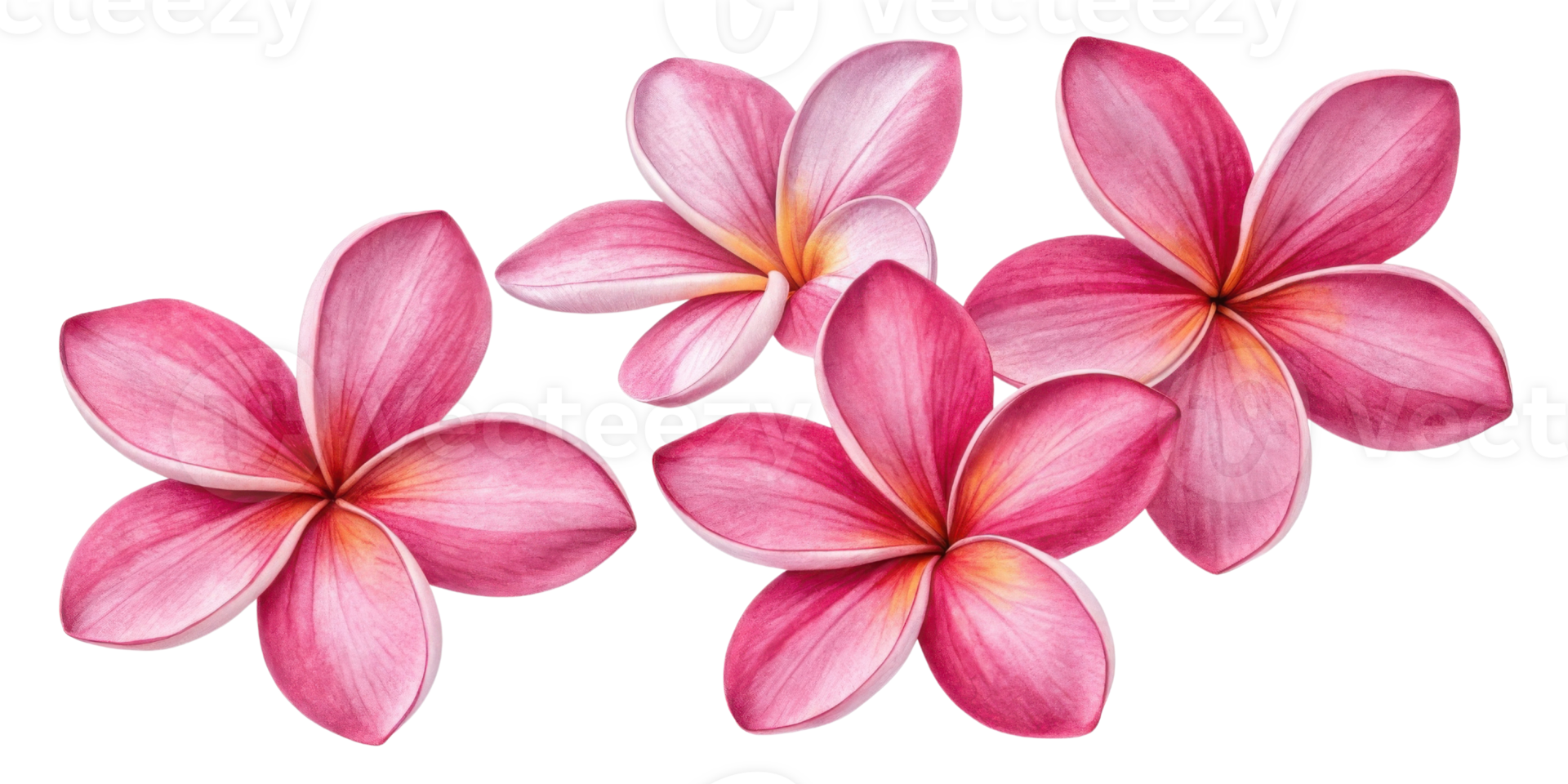 Beautiful plumeria flowers bloom in shades of pink, showcasing their delicate petals and vibrant colors png