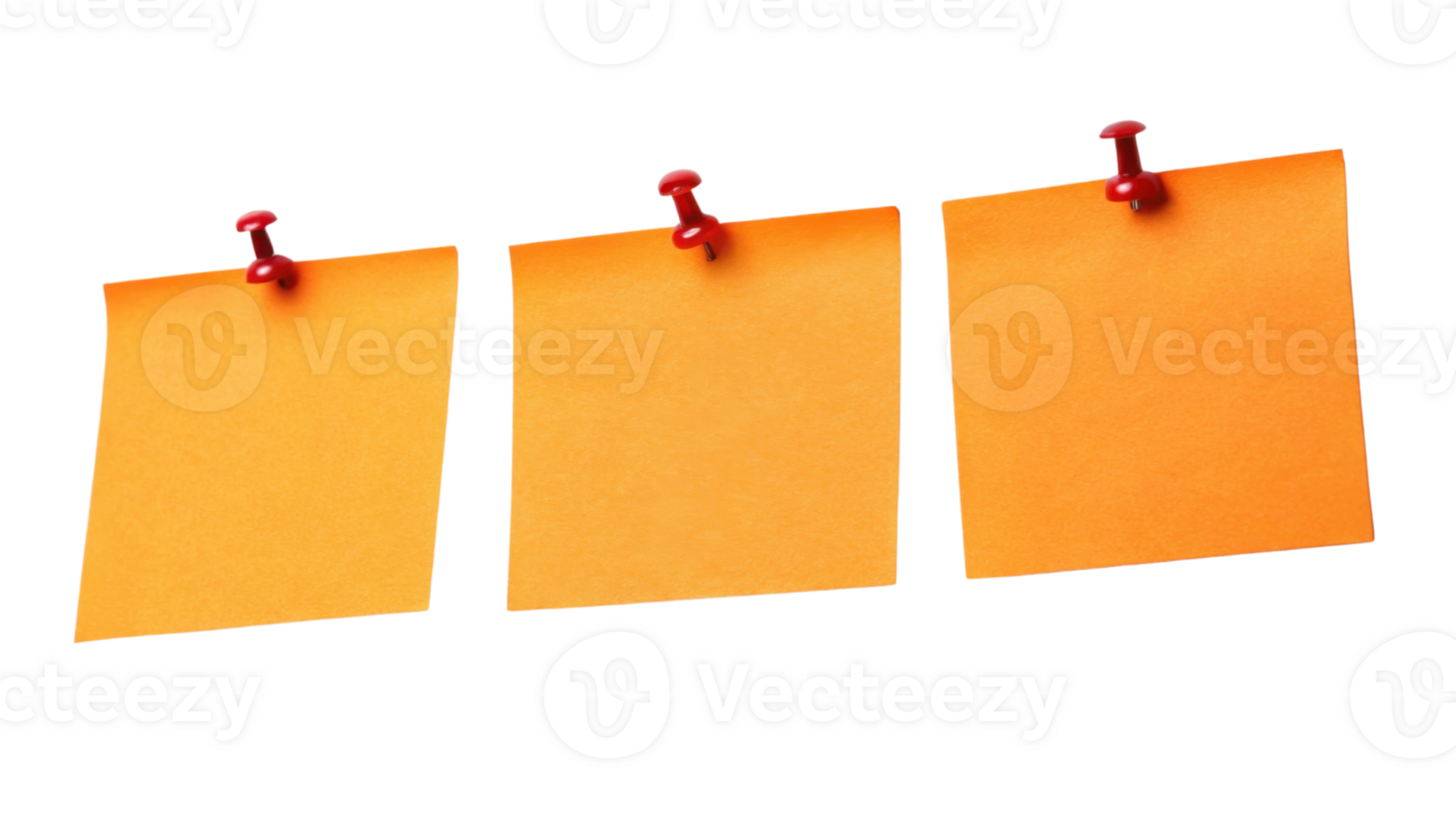 Bright orange sticky notes are pinned neatly on surface, ready for reminders and ideas to be written down png