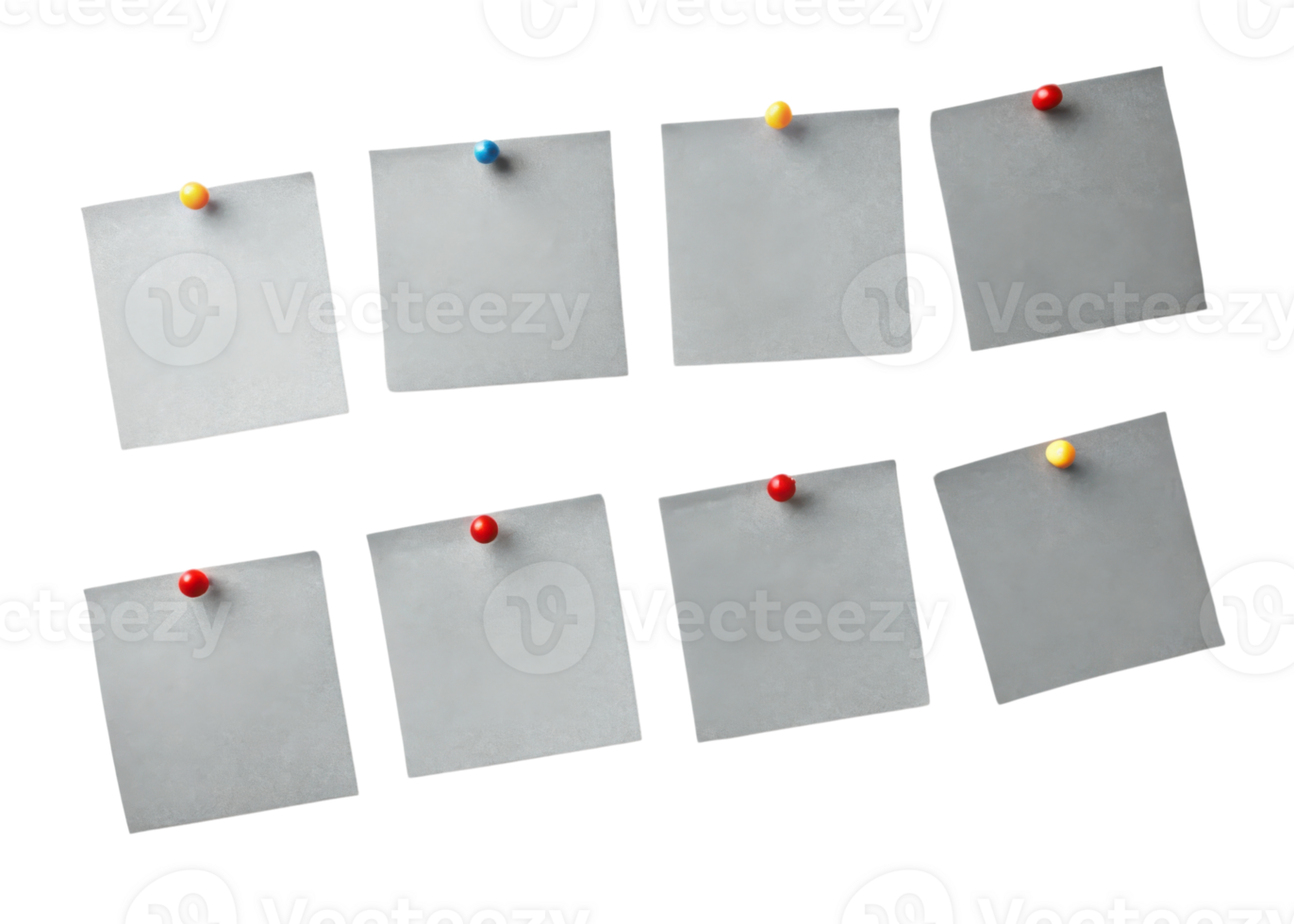 Sticky notes are pinned to board, creating organized space for reminders and ideas, perfect for enhancing productivity and creativity png