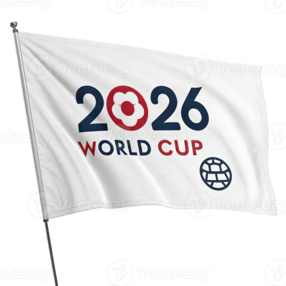 Celebrate excitement of 2026 world cup with this vibrant flag showcasing unity and sportsmanship in global event png