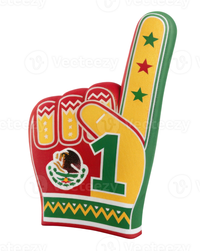 Cheer for your team with this vibrant foam finger, perfect for 2026 World Cup. Show your support and excitement in style png