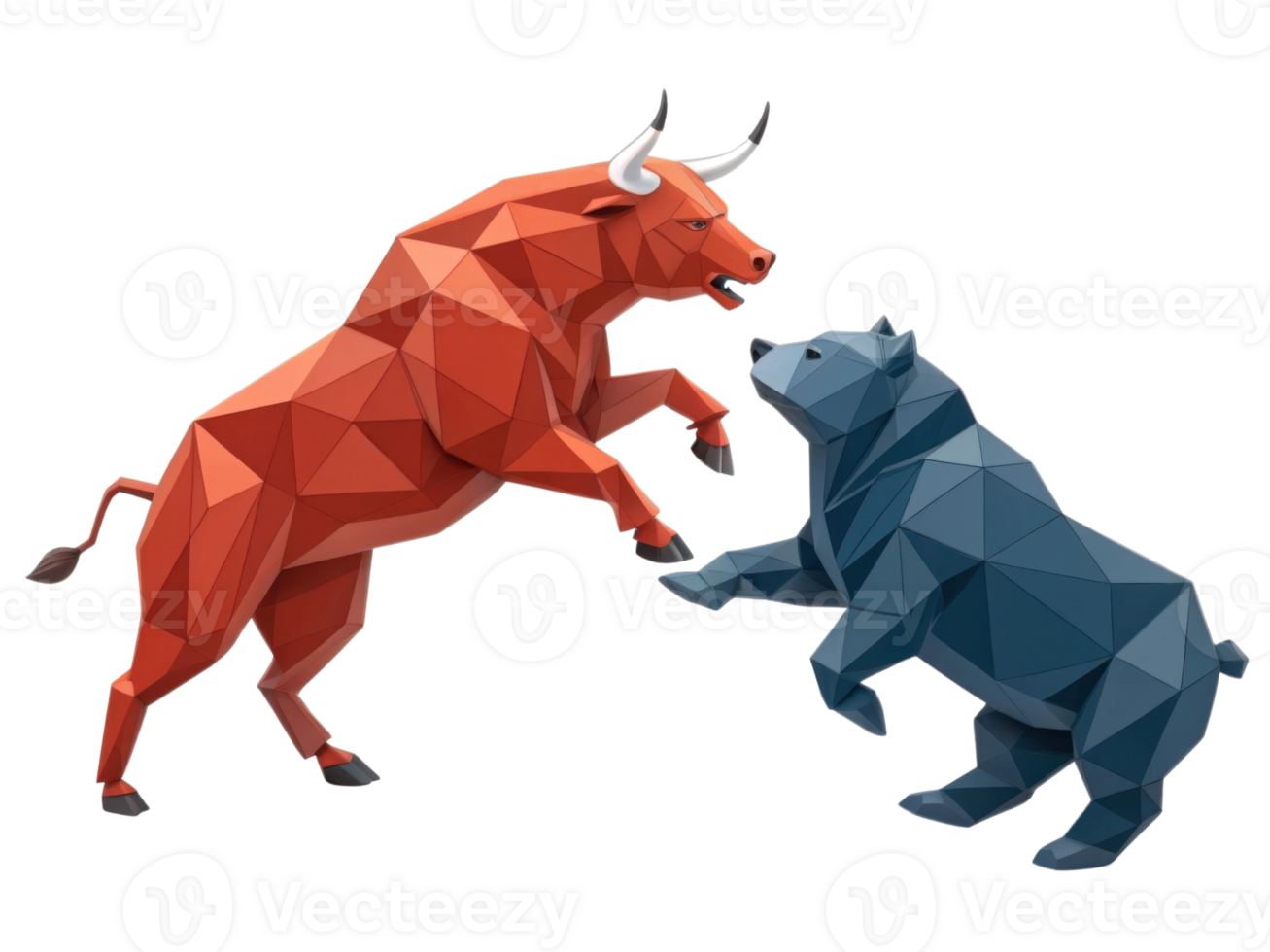 Market is dynamic arena where bull and bear symbolize opposing forces in trading png