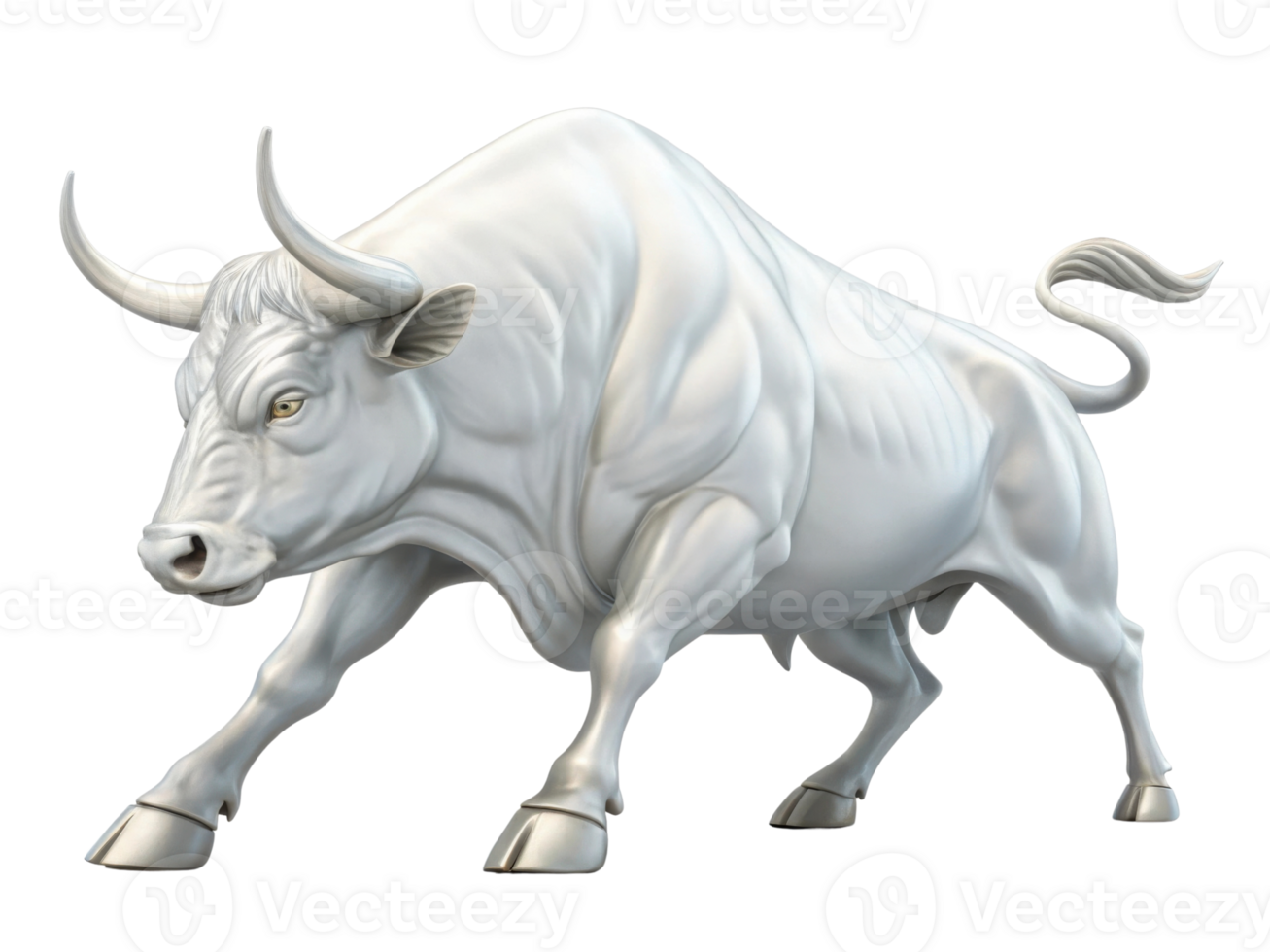 Powerful bull symbolizes strength and resilience in dynamic market environment. This majestic creature embodies spirit of growth and prosperity png