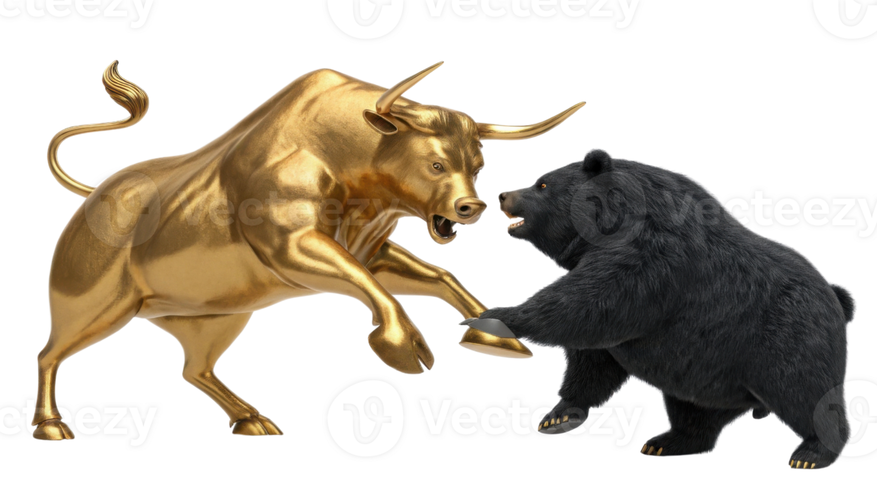 Market often experiences dynamic interplay between bull and bear, showcasing excitement and challenges of trading png