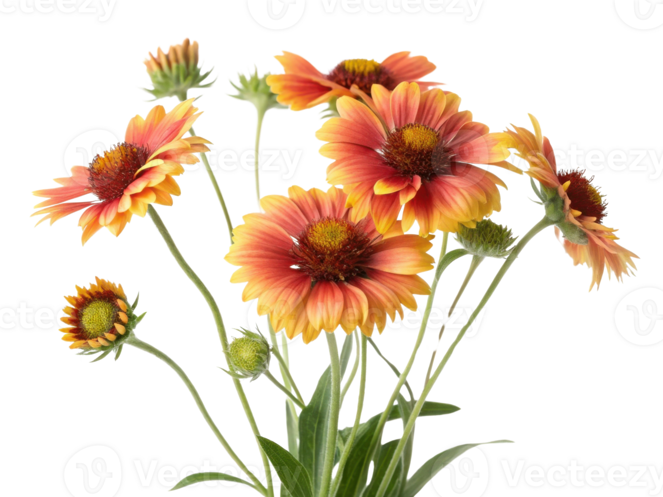 Beautiful gaillardia flowers bloom in vibrant colors, showcasing their unique petals and adding charm to any garden or arrangement png
