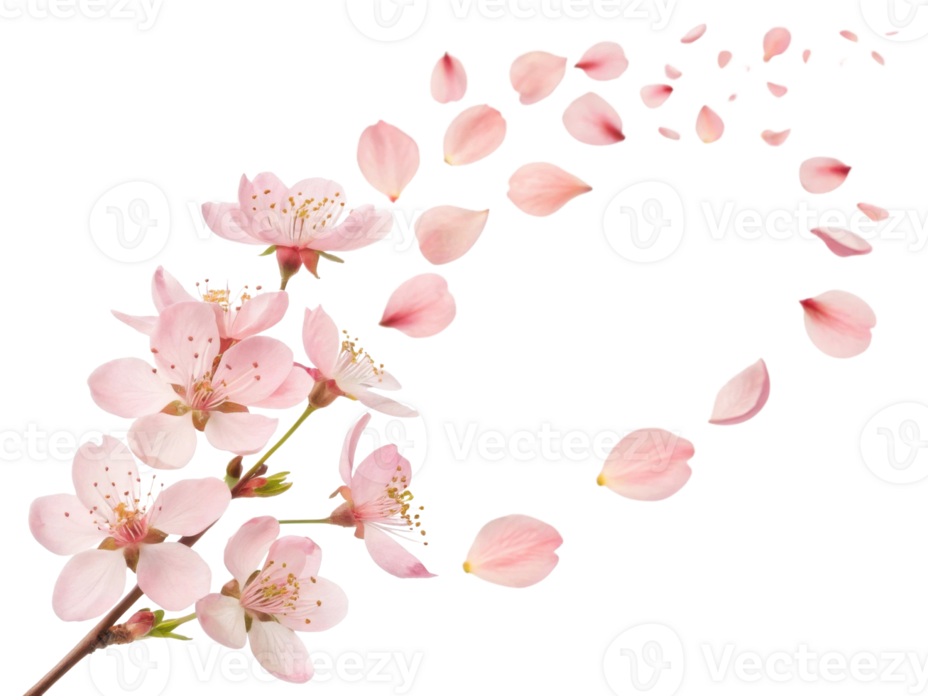 Delicate waxflower blooms create beautiful scene as petals drift gracefully in air, evoking sense of tranquility and beauty png