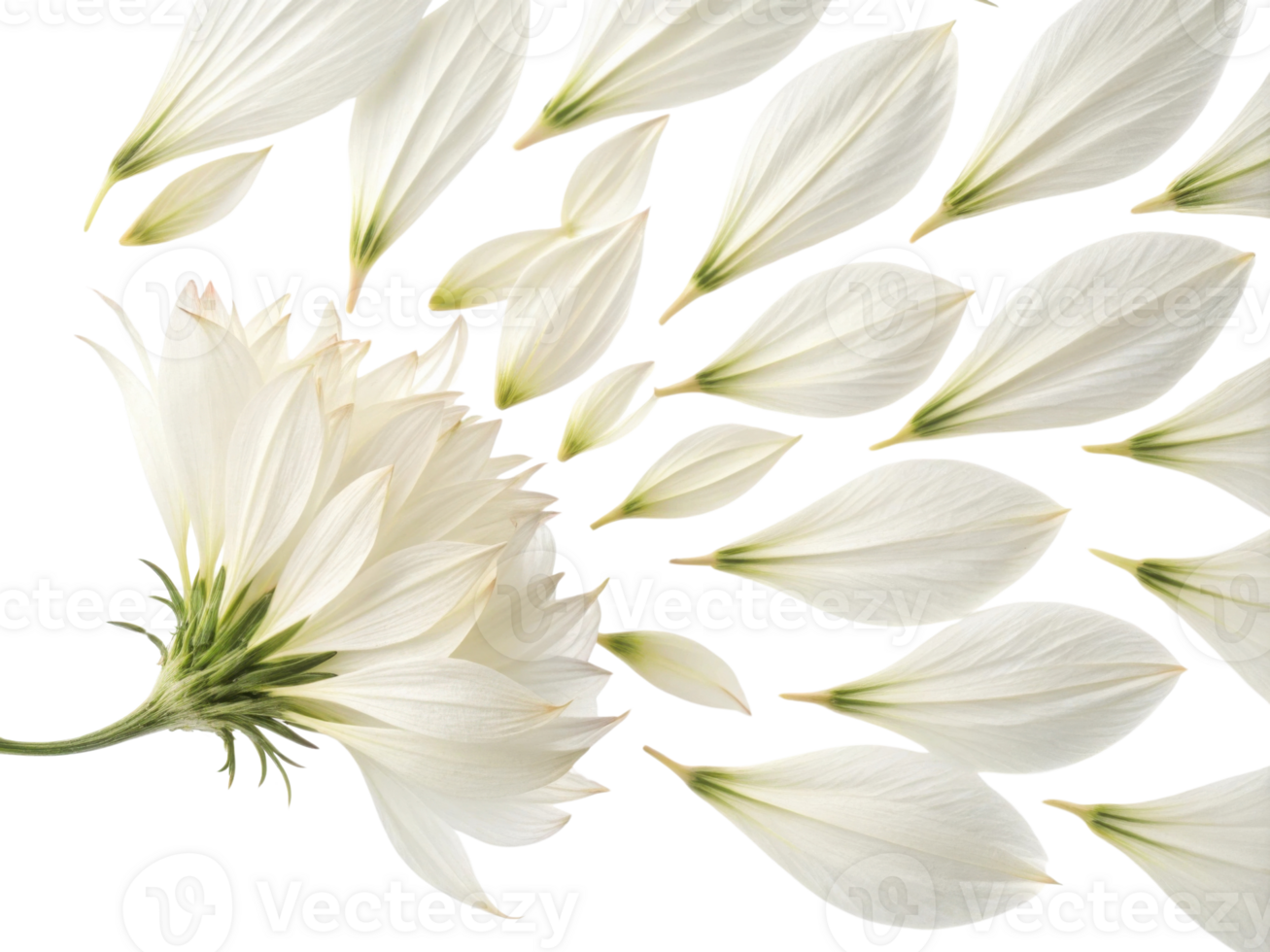 Delicate thistle flower showcases its elegant white petals, creating serene and beautiful display of nature artistry png