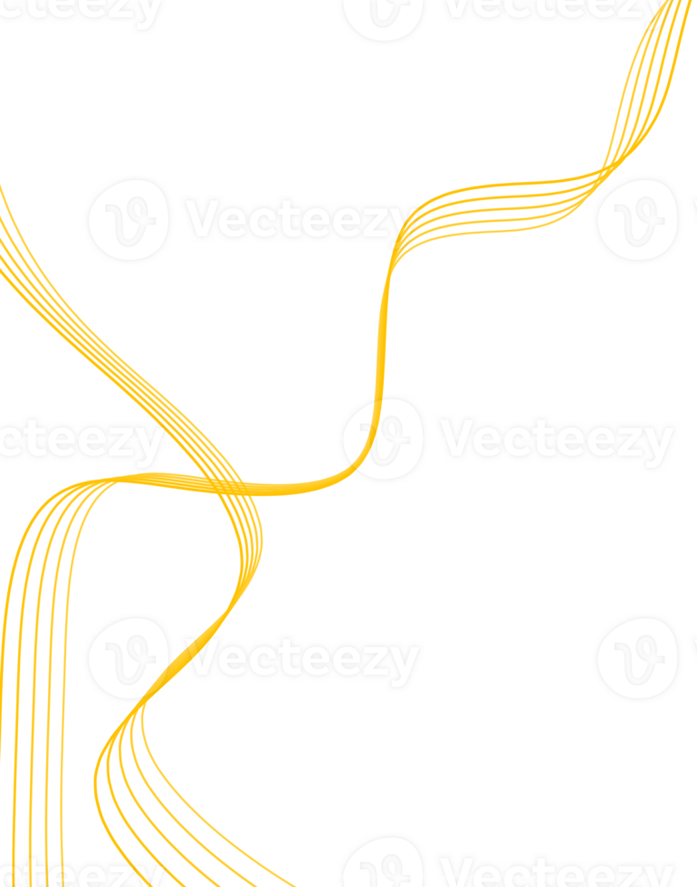 Wave golden line design png