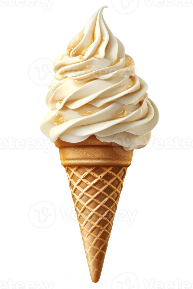 Vanilla Soft Serve Ice Cream Cone png